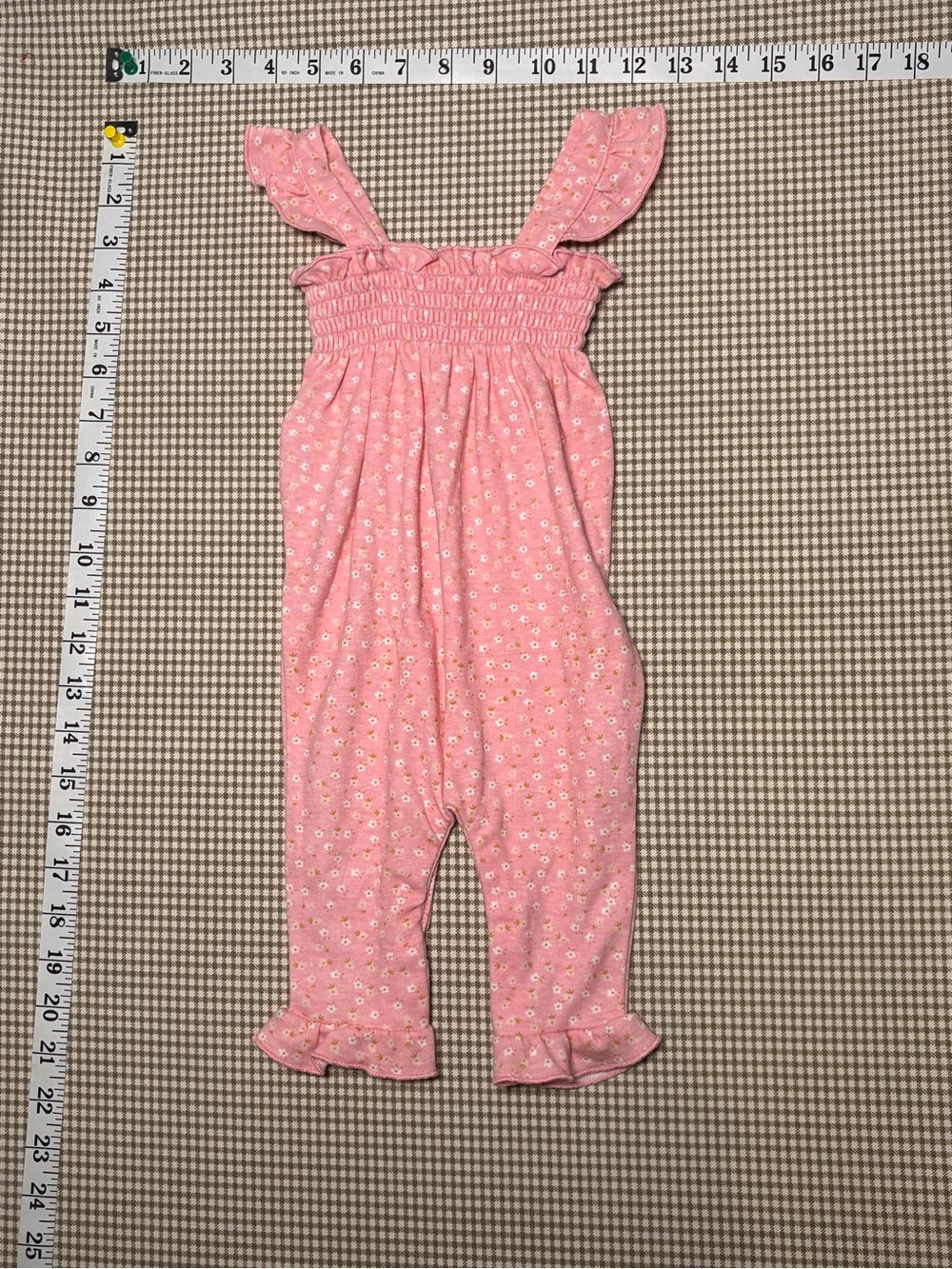 Harry & Violet Pink Floral Smocked Romper Size 3-6 Months